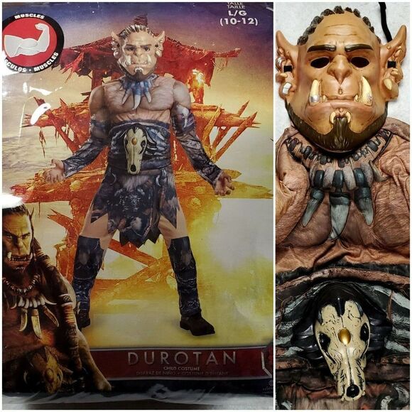 Warcraft Durotan Costume Size 10-12 Muscle Chest Halloween Dress Up Pretend Play - Picture 1 of 11